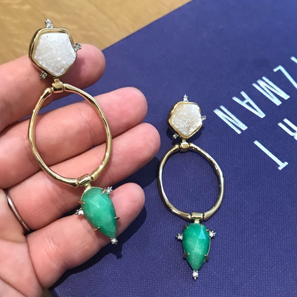 Alexis Bittar Druzy Stone Post Link Earrings - Picture 3 of 6